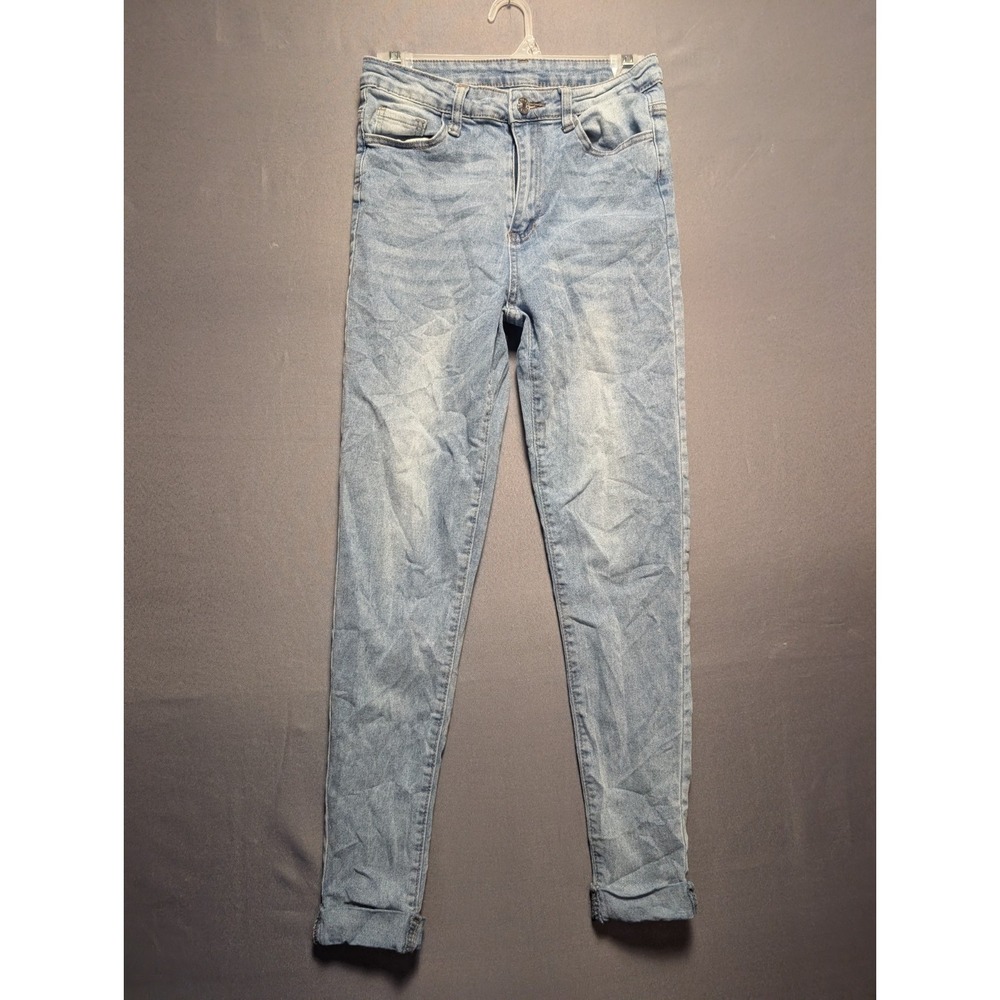 Shein Womens Skinny Leg Jeans Medium Blue Denim Stretch Size M 6 Zip Fly